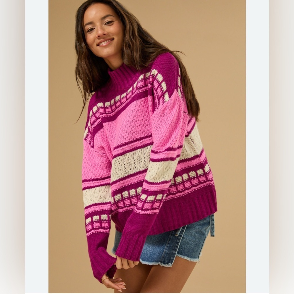 NEW ALTAR’D STATE- Chandler Sweater in Pink